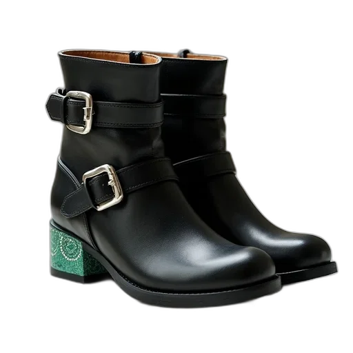 shoes, pair, black, leather transparent PNG cut-out