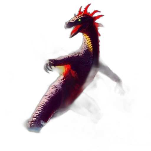 dragon, creature, animal, staff transparent PNG cut-out