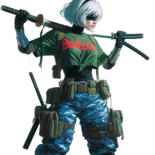 jacket, weapon, robot, concept art transparent PNG cut-out
