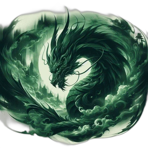 dragon, mask, hair, creature transparent PNG cut-out