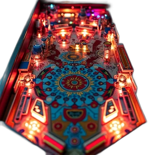 3d render, neon lights, marvel, pinball transparent PNG cut-out