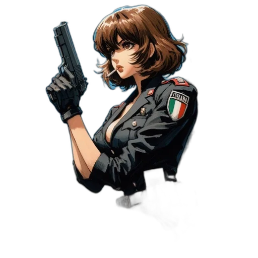 jacket, weapon, staff, concept art transparent PNG cut-out