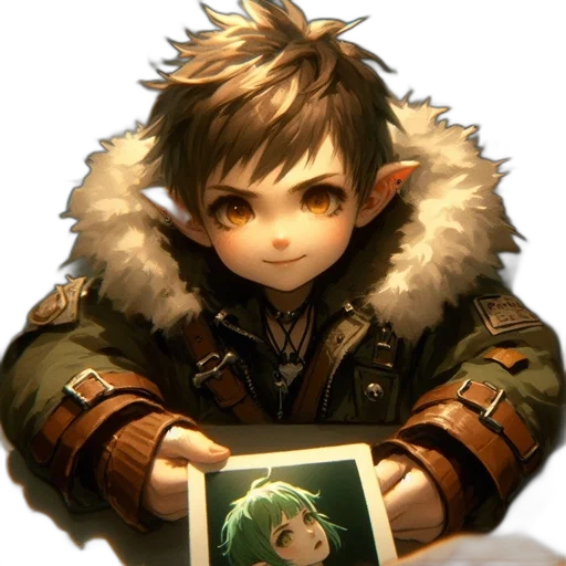 face, jacket, weapon, staff transparent PNG cut-out