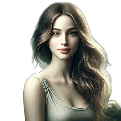 face, dress, hair, jewelry transparent PNG cut-out