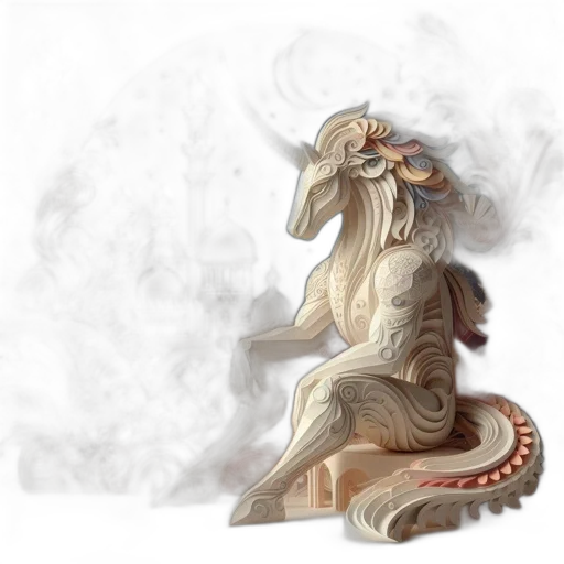 dragon, creature, mask, staff transparent PNG cut-out