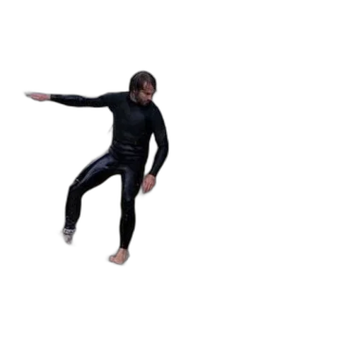 3d render, underwater, man, black transparent PNG cut-out