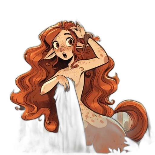 hair, dress, crown, staff transparent PNG cut-out