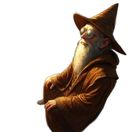 hat, staff, face, creature transparent PNG cut-out