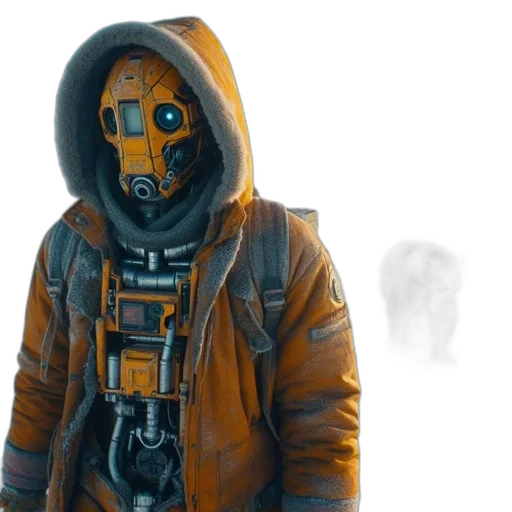 jacket, mask, robot, face transparent PNG cut-out