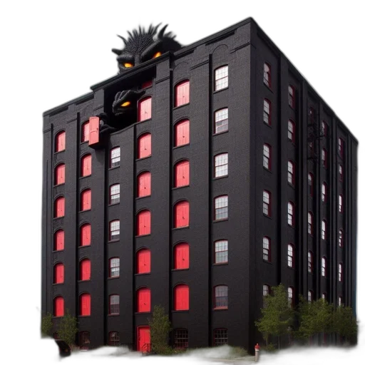 building, dragon, robot, 3d render transparent PNG cut-out