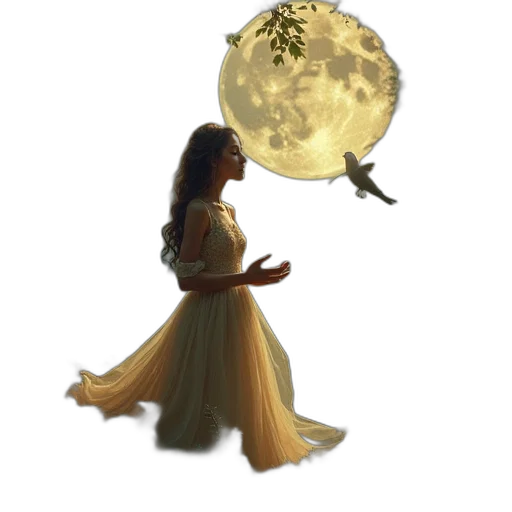 dress, umbrella, jewelry, staff transparent PNG cut-out