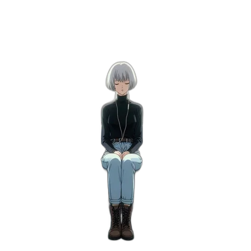jacket, staff, creature, robot transparent PNG cut-out