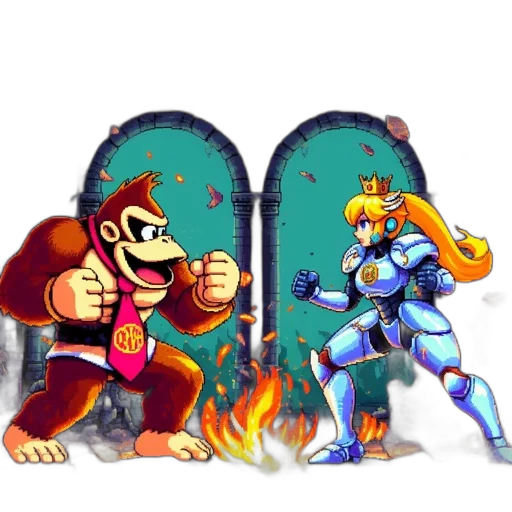 pixel art, concept art, comic book art, fantasy art transparent PNG cut-out