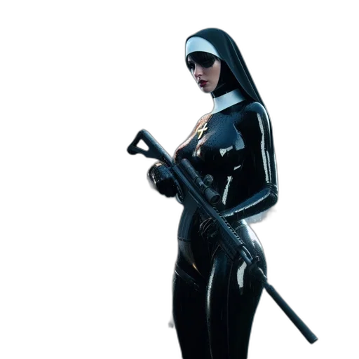 weapon, staff, jacket, robot transparent PNG cut-out