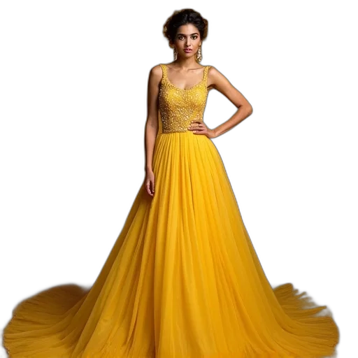 dress, golden, kanga, khan transparent PNG cut-out