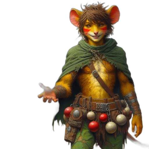concept art, fantasy art, 3d render, rodent-like transparent PNG cut-out