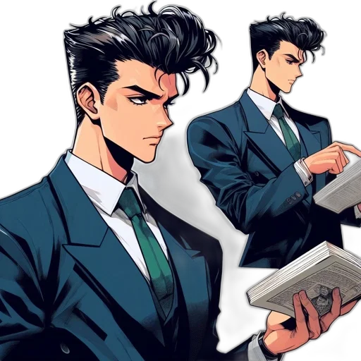 jacket, staff, comic book art, concept art transparent PNG cut-out