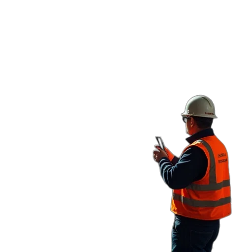 staff, robot, jacket, hat transparent PNG cut-out