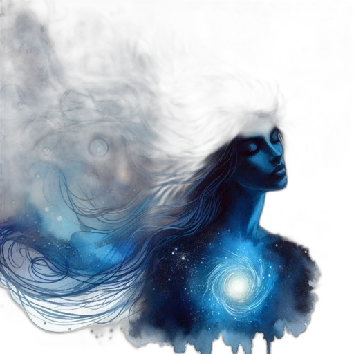 hair, fantasy art, concept art, watercolor transparent PNG cut-out