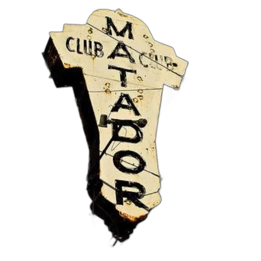 3d render, weathered, sign, matador transparent PNG cut-out