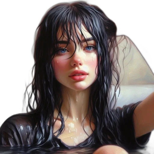 face, umbrella, jacket, photorealistic transparent PNG cut-out