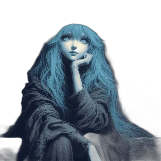 face, hair, creature, dress transparent PNG cut-out