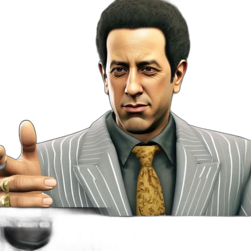 face, jacket, staff, photorealistic transparent PNG cut-out