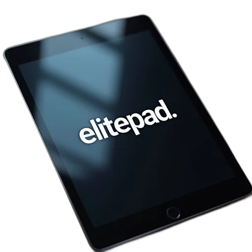 3d render, tablet, text, elitepad transparent PNG cut-out