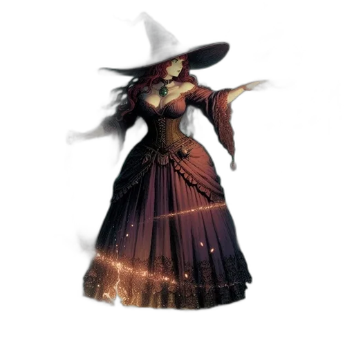 dress, staff, hat, mask transparent PNG cut-out