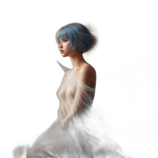 dress, hair, face, robot transparent PNG cut-out