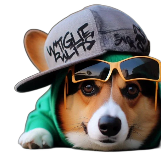 hat, jacket, animal, photorealistic transparent PNG cut-out