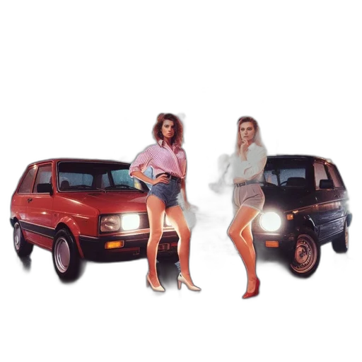car, vaporwave, pixel art, photorealistic transparent PNG cut-out