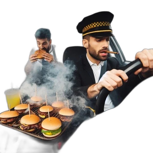 food, car, concept art, photorealistic transparent PNG cut-out