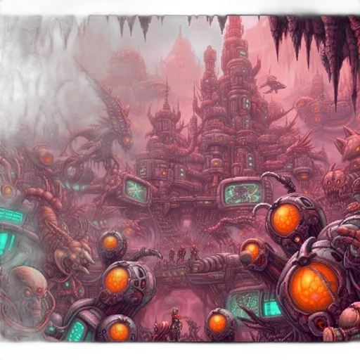 concept art, fantasy art, 3d render, cyberpunk transparent PNG cut-out