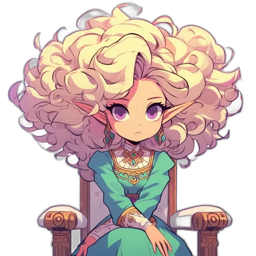 crown, dress, staff, hair transparent PNG cut-out