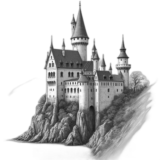 crown, building, staff, dragon transparent PNG cut-out