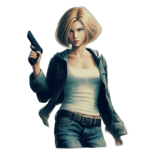 jacket, weapon, concept art, comic book art transparent PNG cut-out