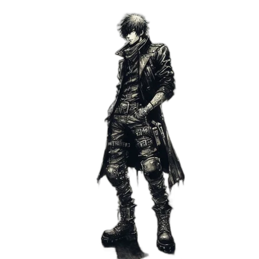 jacket, weapon, staff, sword transparent PNG cut-out