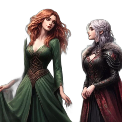 dress, fantasy art, concept art, comic book art transparent PNG cut-out