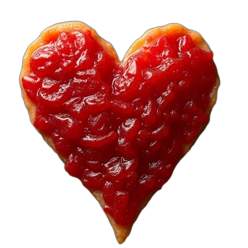 food, photorealistic, heart, new transparent PNG cut-out
