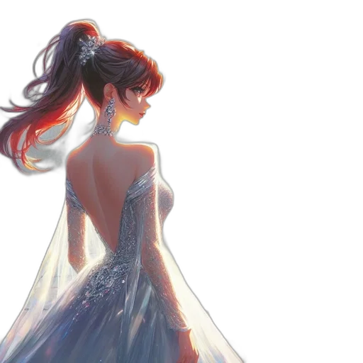 dress, crown, concept art, watercolor transparent PNG cut-out