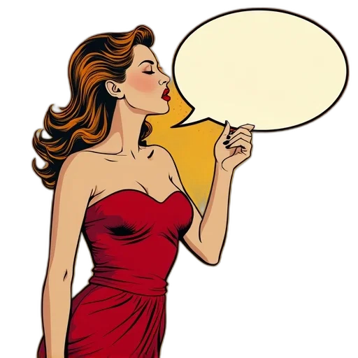dress, comic book art, cartoon, pop transparent PNG cut-out