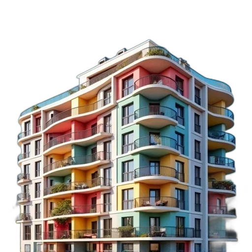 building, furniture, 3d render, photorealistic transparent PNG cut-out
