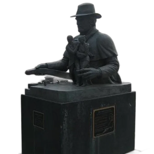 hat, staff, statue, man transparent PNG cut-out