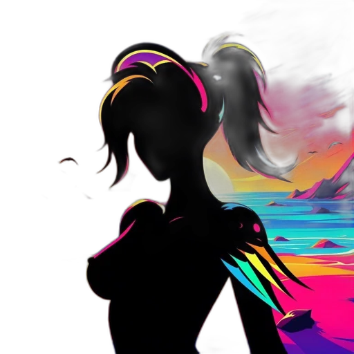 anime, concept art, fantasy art, vaporwave transparent PNG cut-out