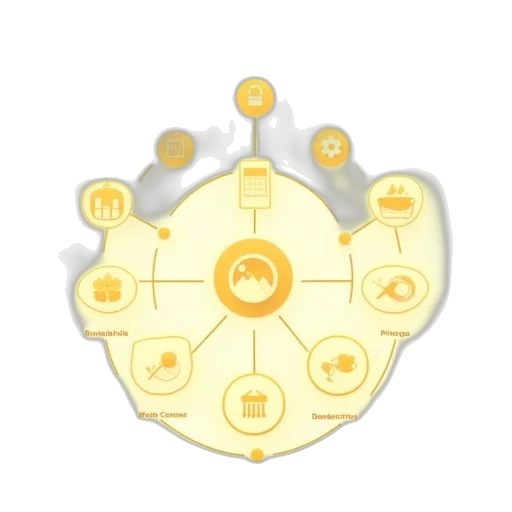 golden, yellow, white, infographic transparent PNG cut-out