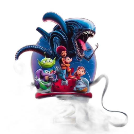3d render, concept art, poster, featuring transparent PNG cut-out