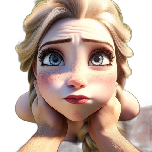 face, dress, crown, staff transparent PNG cut-out