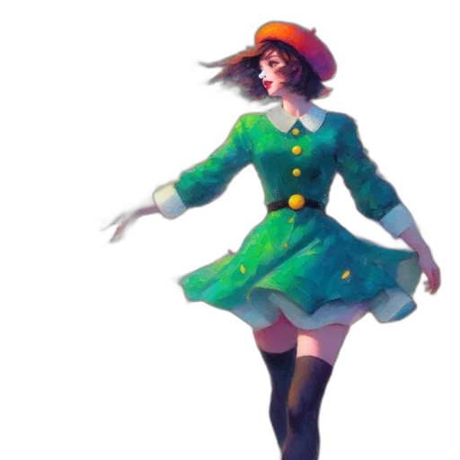 dress, hat, staff, jacket transparent PNG cut-out