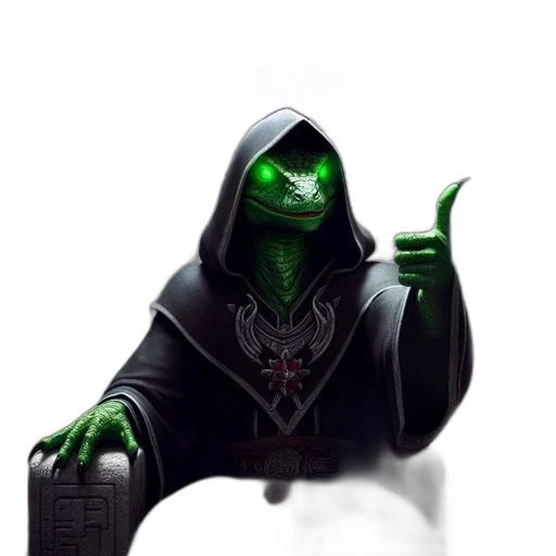 dragon, staff, jacket, creature transparent PNG cut-out